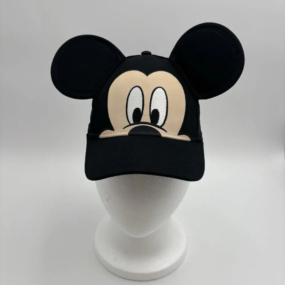 Disney Mickey Mouse Black Ears Snapback Hat Adult One Size Cotton Baseball Cap